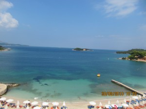 Ksamil Albanien - Strand von Hotel Castle