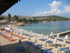 Ksamil Albanien - Strand von Hotel Castle