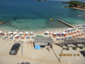 Ksamil Albanien - Strand von Hotel Castle